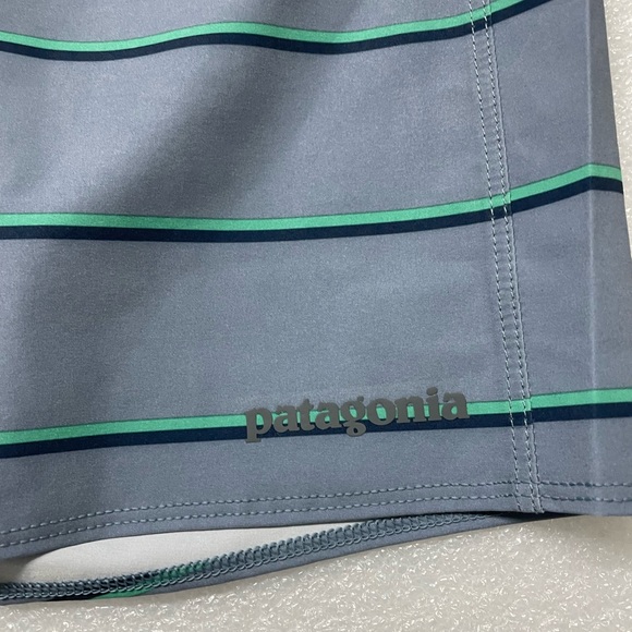 Men's PATAGONIA Stretch Hydropeak Boardshorts 21"- Sz 30 & 32 Blue Stripped $79 - Picture 7 of 10